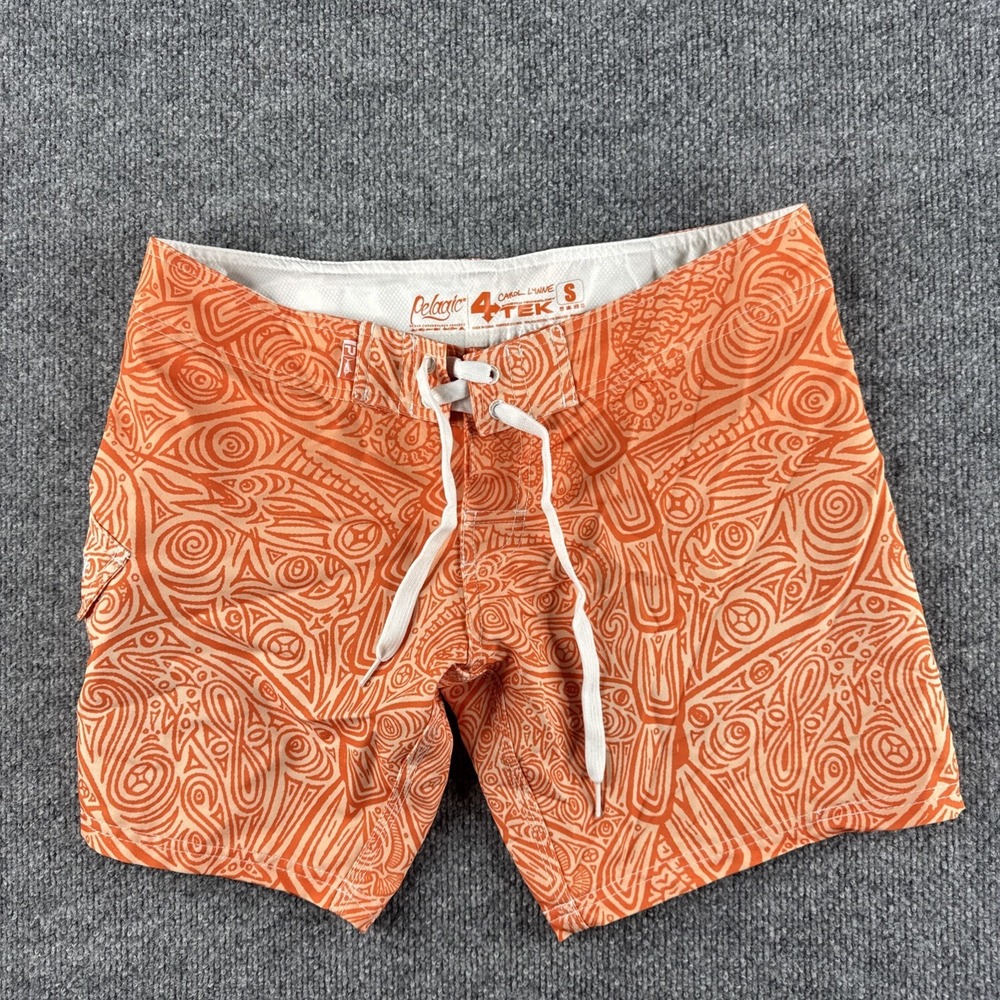 Pelagic X Carol Lynne Shorts Men S Orange Boardshorts Stretch Tek Surf Fishing